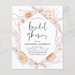 バジェットボホシックダスティピンクデザートブライダルシャワー チラシ