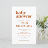 バジェットボホシックテラコッタベビーシャワー招待状 (スタンド正面)