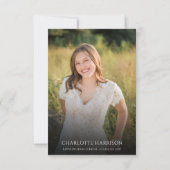 バジェットボホシックフローラ写真卒業パーティー 招待状 (裏面)