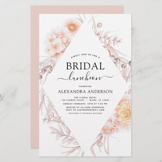 バジェットボホシックブライダルルンチョンダスティピンクデザート (正面/裏面)