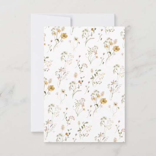 バジェットボホシックワイルドフラワーフローラブライダルシャワー ノートカード (裏面)