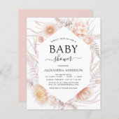 バジェットボホシック埃っぽいピンク砂漠の赤ちゃんシャワー (正面/裏面)