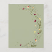 バジェットボホシック緑のブライダルシャワー招待 (裏面)