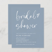 バジェットボホスクリプトダスティブルーブライダルシャワー招待状 (正面/裏面)