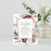 バジェットボホダスティピンクブルゴーニュ結婚式招待状 (スタンド正面)