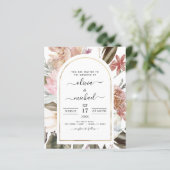 バジェットボホダスティピンクブルゴーニュ結婚式招待状 (スタンド正面)