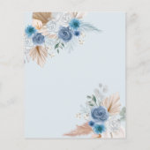 バジェットボホダスティブルーパンパスベビーシャワー招待状 (裏面)