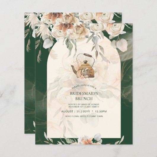 バジェットボホティーパンパスグラスパーティーブライダルシャワー (正面/裏面)