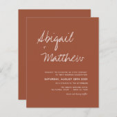 バジェットボホテラコッタシンプル結婚式招待状 (正面/裏面)
