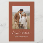 バジェットボホテラコッタシンプル結婚式招待状 (裏面)