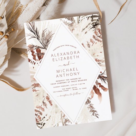 バジェットボホテラコッタパンパスグラスベージュ結婚ズ チラシ