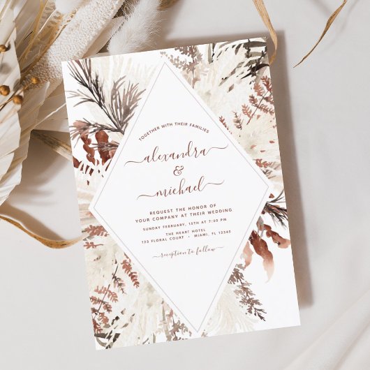 バジェットボホテラコッタパンパスグラス結婚ズ