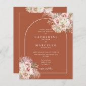 バジェットボホテラコッタパンパスグラス結婚ズ (正面/裏面)