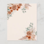 バジェットボホテラコッタパンパスベビーシャワー招待状 (裏面)