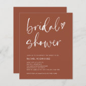 バジェットボホテラコッタブライダルシャワー招待 (正面/裏面)