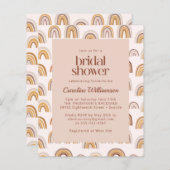 バジェットボホデザートレインボーブライダルシャワー招待状 (正面/裏面)