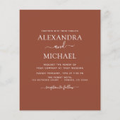 バジェットボホバーントオレンジ結婚式招待状 チラシ (正面)