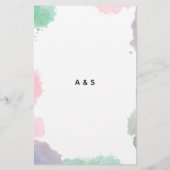 バジェットボホパステルウォーターカラー結婚式招待状 チラシ (裏面)