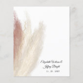 バジェットボホパンパスオーキッド結婚式招待状 (裏面)