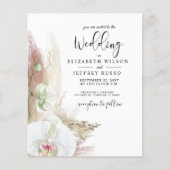バジェットボホパンパスオーキッド結婚式招待状 (正面)