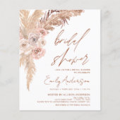 バジェットボホパンパスグラスブライダルシャワー招待 (正面)