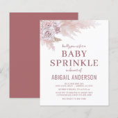 バジェットボホパンパスグラスベビースプリンクル招待状 (正面/裏面)