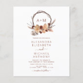 バジェットボホパンパスグラスモノグラム結婚ズ (正面)