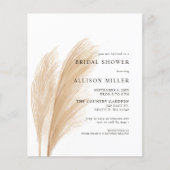 バジェットボホパンパスブライダルシャワー招待 (正面)