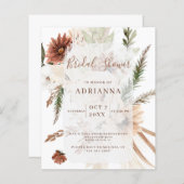 バジェットボホパンパ結婚スブライダルシャワー招待状 (正面/裏面)