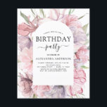 バジェットボホパープルアニー誕生日フローラ チラシ<br><div class="desc">バジェット・ボホ・ダスティ・パープル・アンド・ブルゴーニュ・フローラ植物緑色春や夏の誕生日パーティーのお祝い招待状には、特別13日、15日、16日に、植物の花と緑を備えた美しくてスクリプトなタイポグラフィが含まれます。第21回、第30回、第40回、第50回、第60回、第70回、第80回、第90回、第100回の誕生日パーティー。</div>