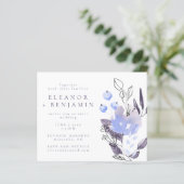 バジェットボホパープルブルーフローラ結婚式招待状 (スタンド正面)