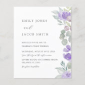 バジェットボホパープルユーカリ結婚式招待状 (正面)