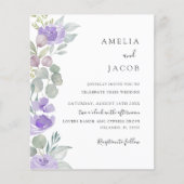 バジェットボホパープルユーカリ結婚式招待状 (正面)