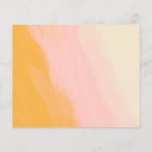 バジェットボホピンクイエロースクリプトベビーシャワー招待状 (裏面)