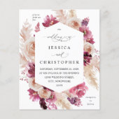 バジェットボホピンクパンパスグラス結婚フローラベージュ (正面)