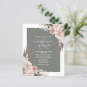 バジェットボホフローラセージグリーン結婚式招待状 (スタンド正面)