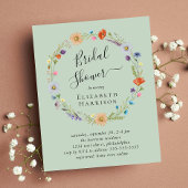 バジェットボホフローラセージブライダルシャワー招待