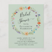 バジェットボホフローラセージブライダルシャワー招待 (正面)