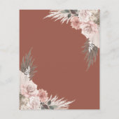 バジェットボホフローラテラコッタ結婚式招待状 (裏面)