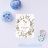 バジェットボホフローラブライダルシャワーピンクパンパ チラシ (シングル)