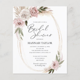 バジェットボホフローラブライダルシャワー招待状