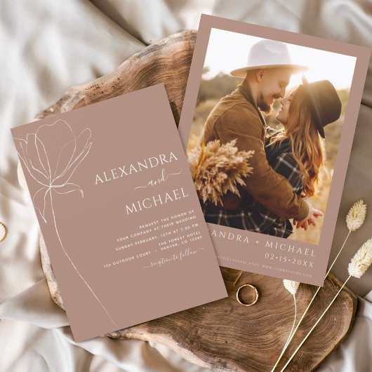 バジェットボホフローラ結婚式招待状 チラシ