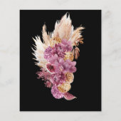 バジェットボホブラックブライダルシャワー招待金ゴールド (裏面)