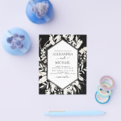 バジェットボホブラックベージュボタニカル結婚ズ チラシ (シングル)
