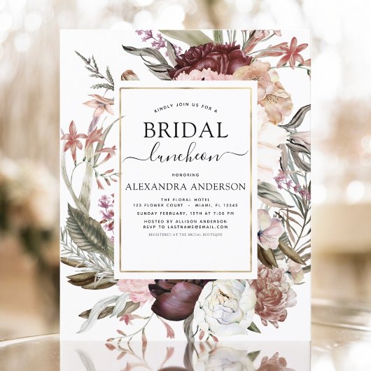 バジェットボホブルガンディブライダルシャワールンチョン