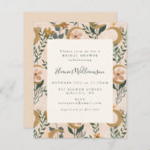 バジェットボホボタニカルムーンブライダルシャワー招待状 (正面/裏面)