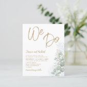 バジェットボホユーカリプトゥスグリーン結婚式招待状 (スタンド正面)