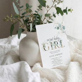 バジェットボホユーカリ葉スベビーガールシャワー