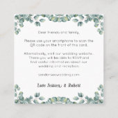 バジェットボホユーカリQRコード結婚式招待状 スクエア名刺 (裏面)