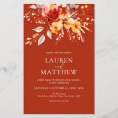 バジェットボホラストオレンジ秋の結婚式招待状 チラシ (正面)